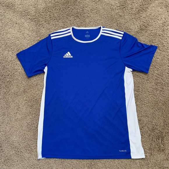 adidas Other - Adidas Climalite Blue White Soccer Shirt Jersey Large